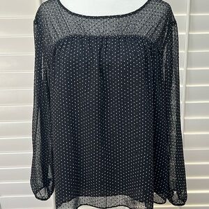 Vince Camuto Black and White Polka Dot Blouse